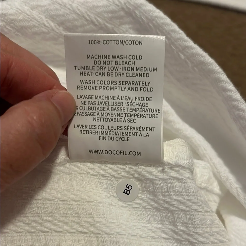 DOCOFIL White Textured Euro Pillow Shams Set of 2 made in Portugal Cotton